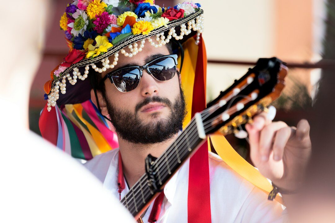 chilean musician playing traditional instrument